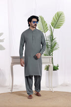 Grey Des Kurta Shalwar by Al Deebaj, photo 2