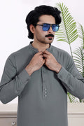 Grey Des Kurta Shalwar by Al Deebaj