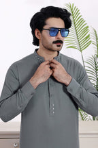 Grey Des Kurta Shalwar by Al Deebaj