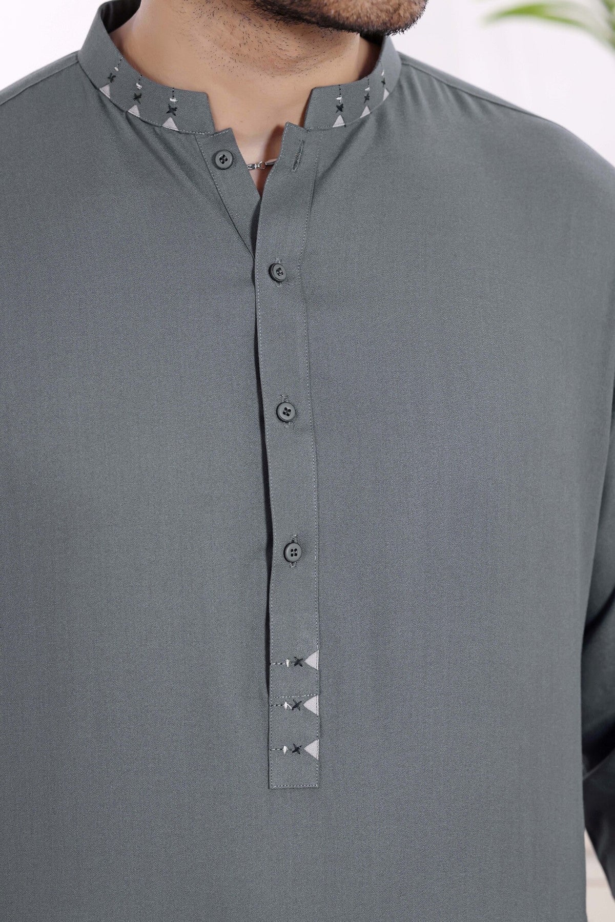 Grey Des Kurta Shalwar by Al Deebaj, photo 5