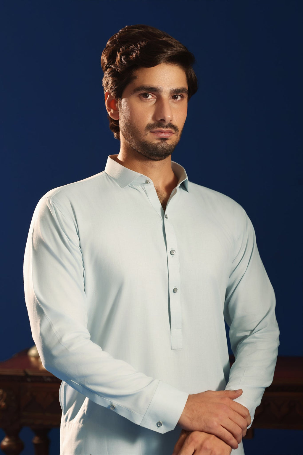 Aqua Frost Kurta Shalwar by Al Deebaj, photo 3