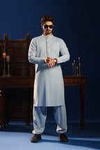 Sky Blue Des Kurta Shalwar by Al Deebaj