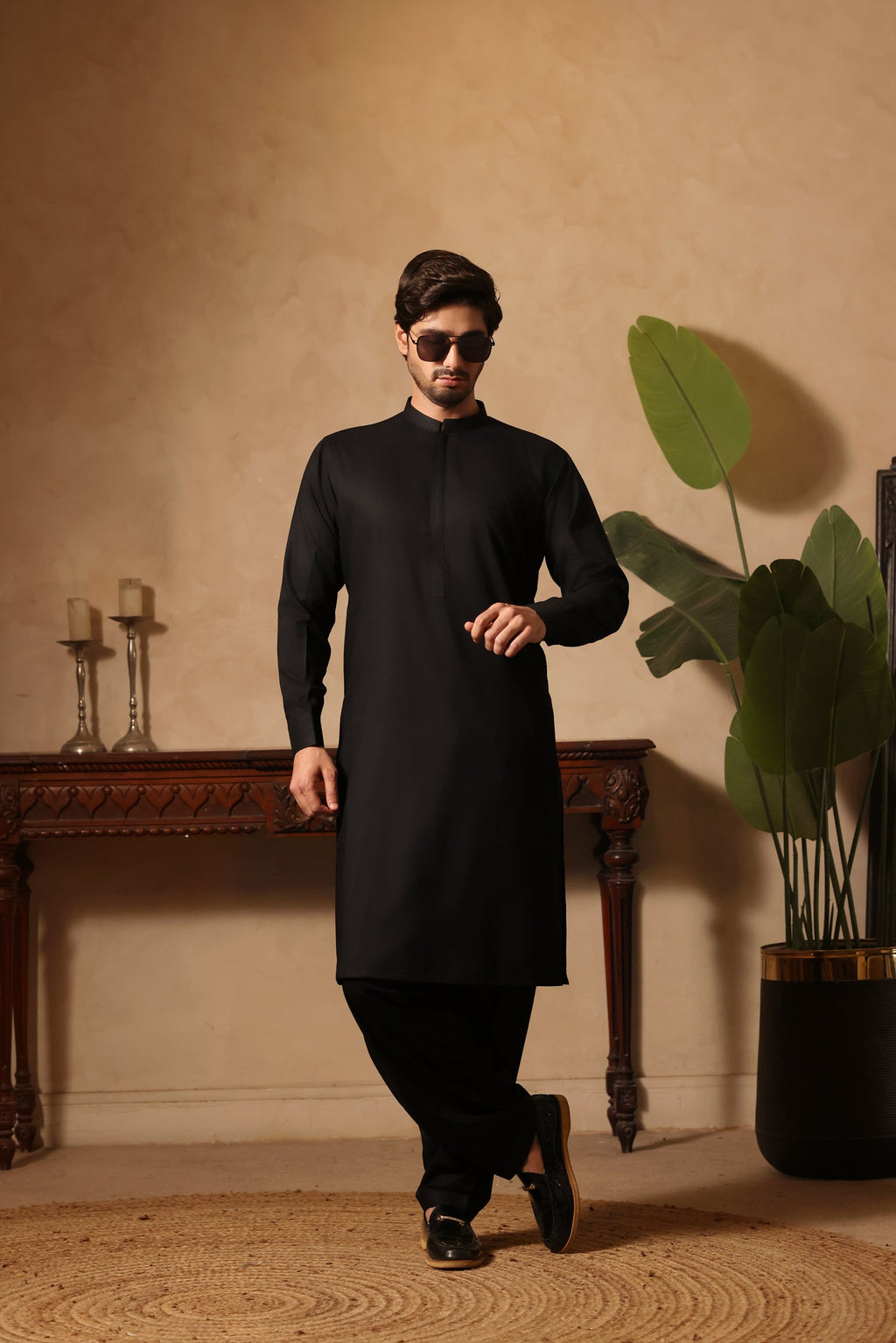 Black Plain Kurta Shalwar by Al Deebaj, photo 5
