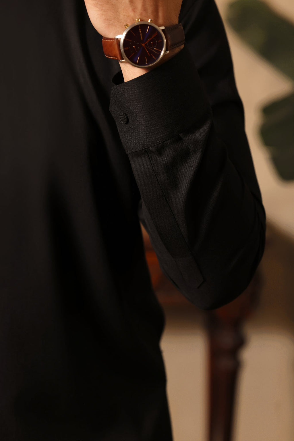 Black Plain Kurta Shalwar by Al Deebaj, photo 4