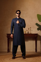 Navy Design Nafees Kurta Shalwar by Al Deebaj, photo 7