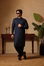 Navy Design Nafees Kurta Shalwar by Al Deebaj, photo 2