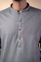 Malaysia Grey Plain Kurta Shalwar by Al Deebaj, photo 4