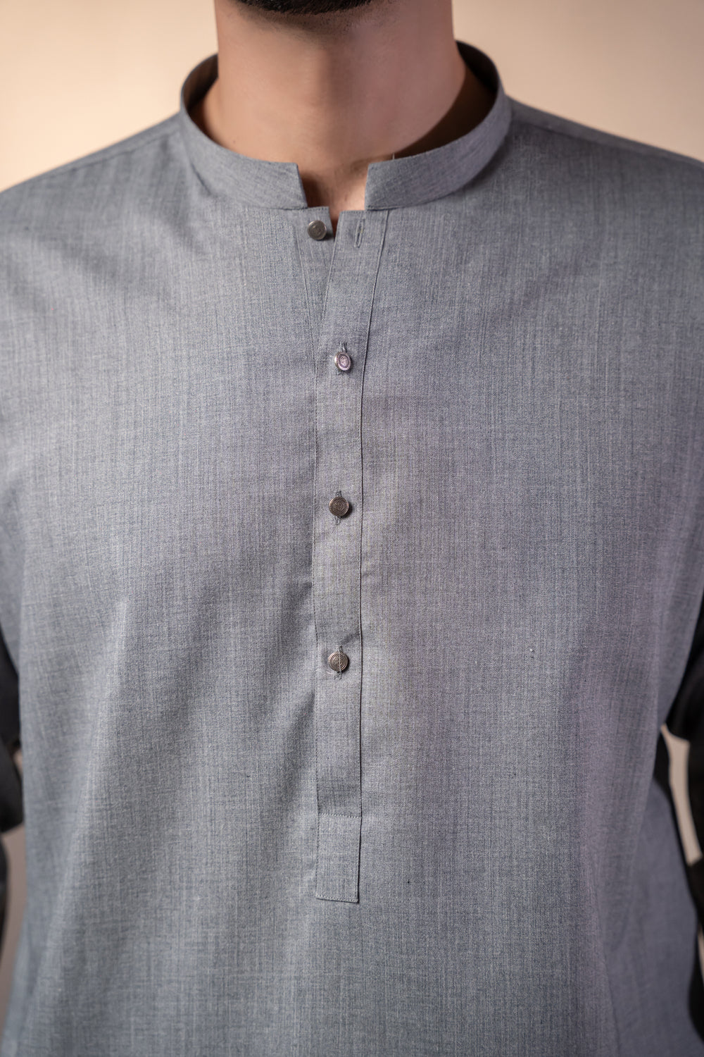Malaysia Grey Plain Kurta Shalwar by Al Deebaj, photo 4
