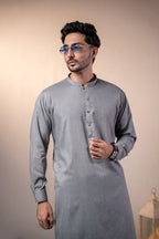 Malaysia Grey Plain Kurta Shalwar by Al Deebaj, photo 3