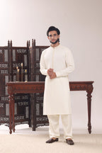 Cream Embroidery Kurta Shalwar by Al Deebaj, photo 5