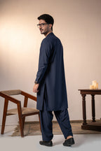 Navy Plain Kurta Shalwar by Al Deebaj, photo 4