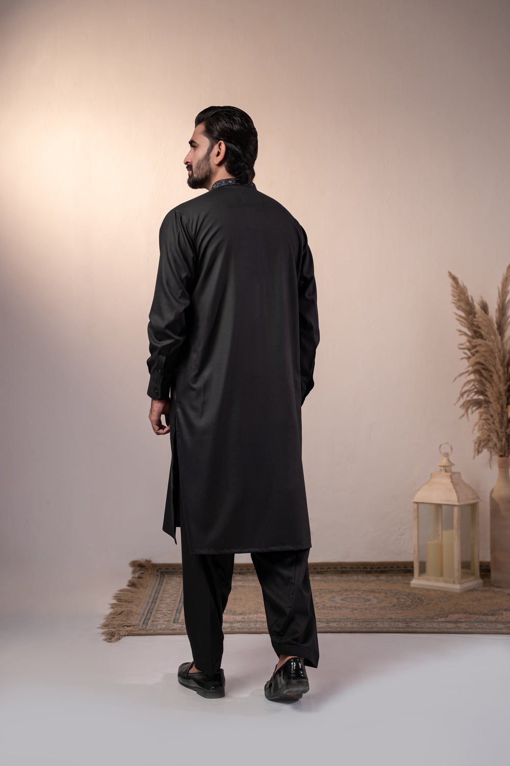 Black Embroidered Kurta Shalwar by Al Deebaj, photo 3