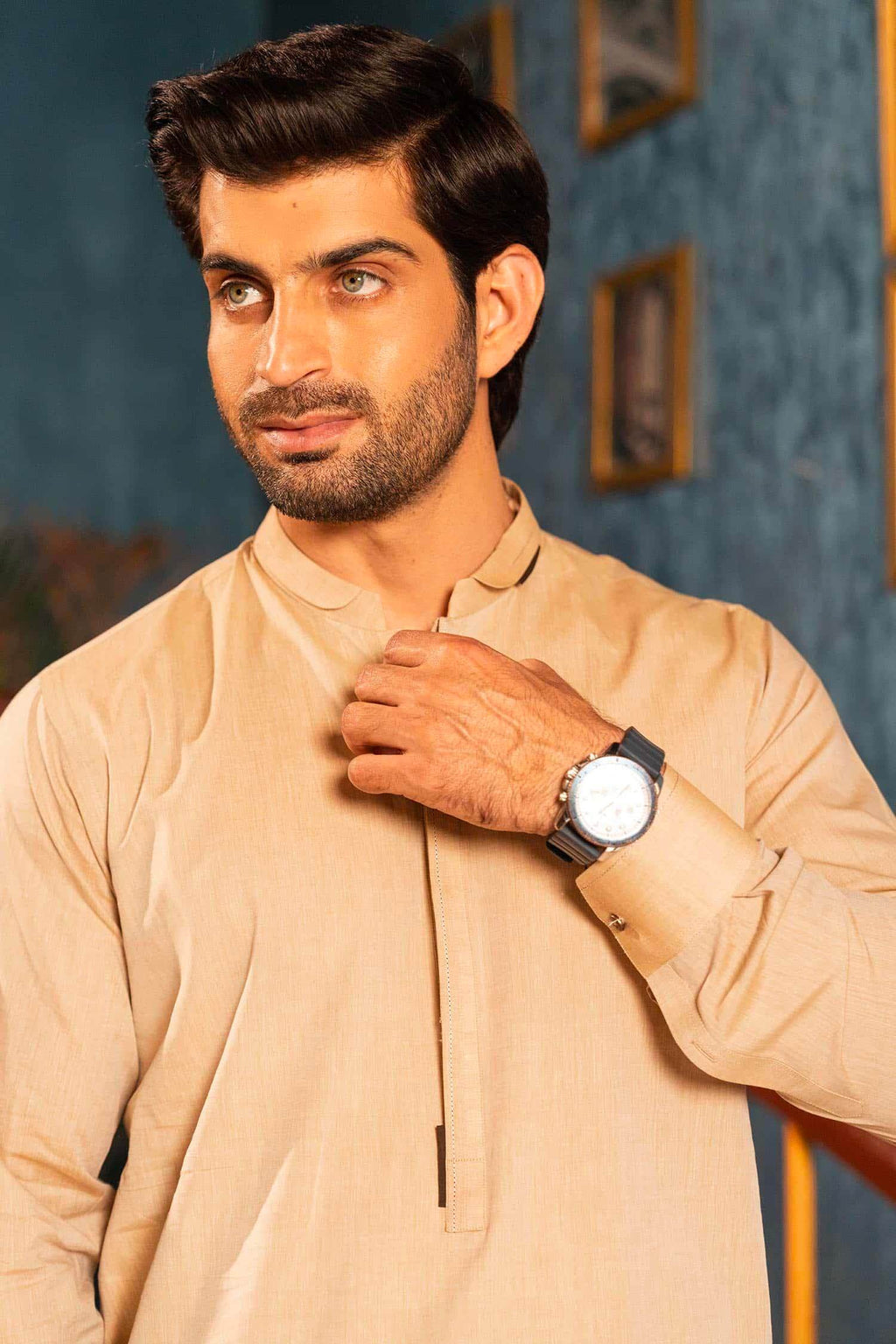 Fawn Shamray Kameez Shalwar by Al Deebaj, photo 2