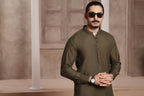 Brown Self Kurta Shalwar by Al Deebaj, photo 3