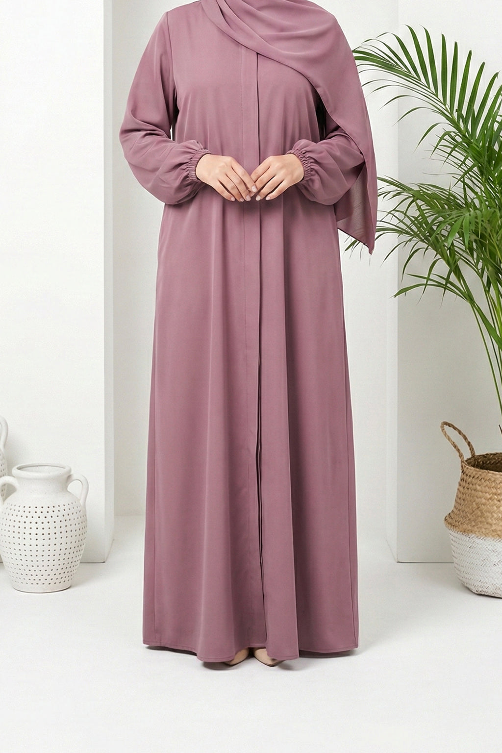 Khawlah T Pink Zipper Abaya by Al Deebaj
