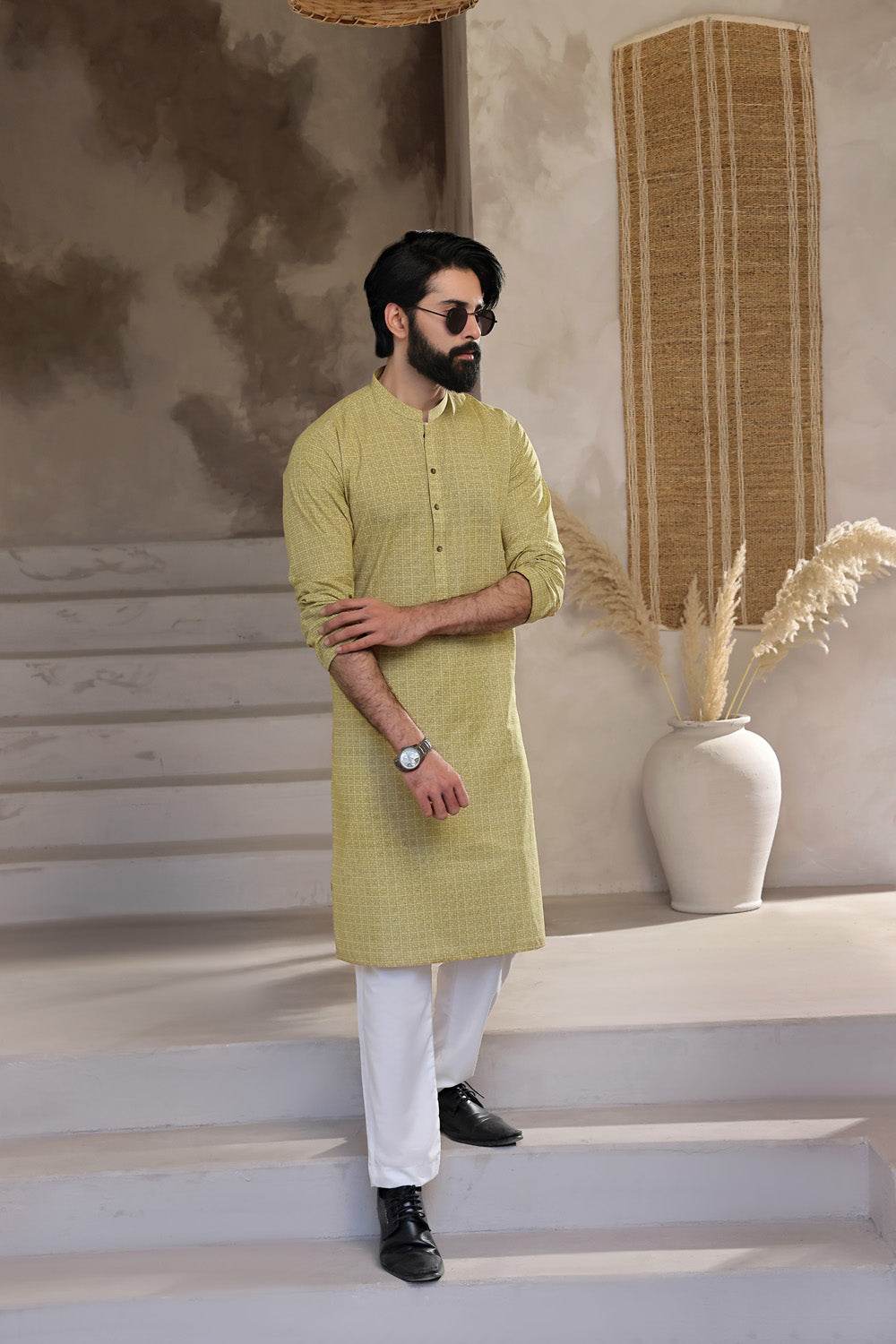 Khaaki Printed Kurta by Al Deebaj, photo 3