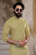 Khaaki Printed Kurta by Al Deebaj