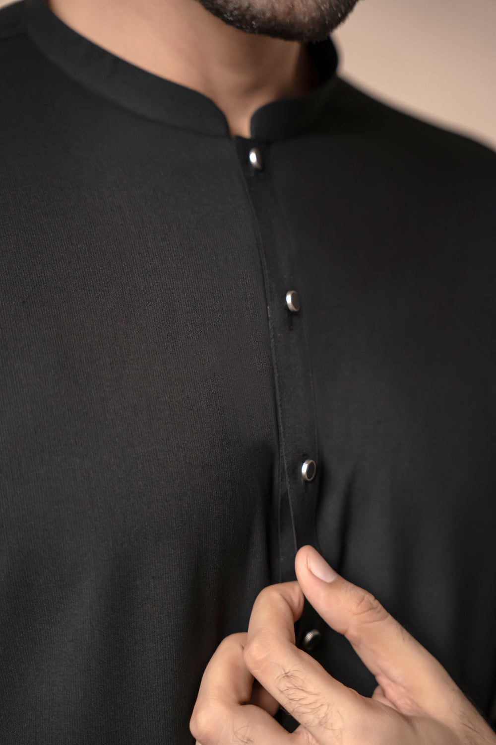 Black Plain Kurta Shalwar by Al Deebaj, photo 6