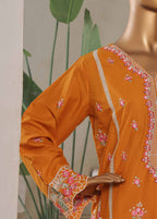 Embroidered Honey Orange Lawn 3-Piece Stitched Suit by Bin Saeed, photo 2