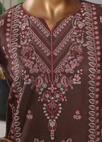 Embroidered Dark Brown Lawn 3-Piece Stitched Suit by Bin Saeed, photo 8