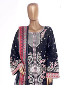Embroidered Blue Lawn 3-Piece Stitched Suit by Bin Saeed