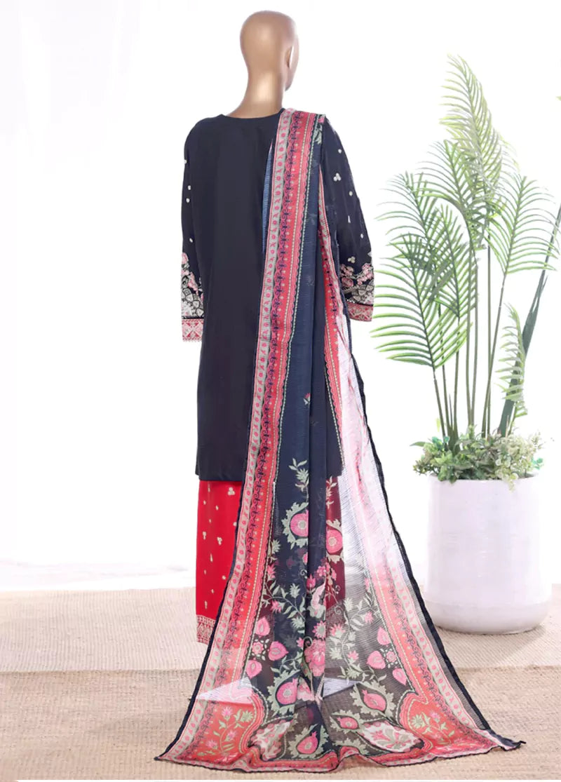 Embroidered Blue Lawn 3-Piece Stitched Suit by Bin Saeed, photo 2