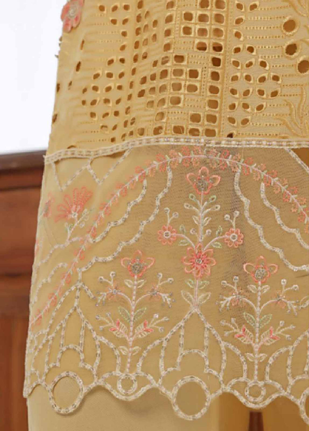 Embroidered Lime Yellow Lawn 3-Piece Stitched Suit by Bin Saeed, photo 3