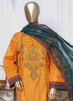 Embroidered Lawn 3-Piece Stitched Frock Suit by Bin Saeed