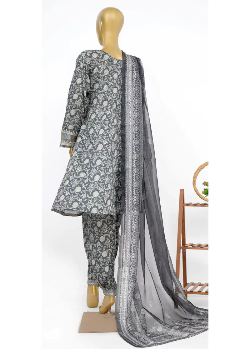 Grey Lawn 3-Piece Stitched Suit by Bin Saeed, photo 2