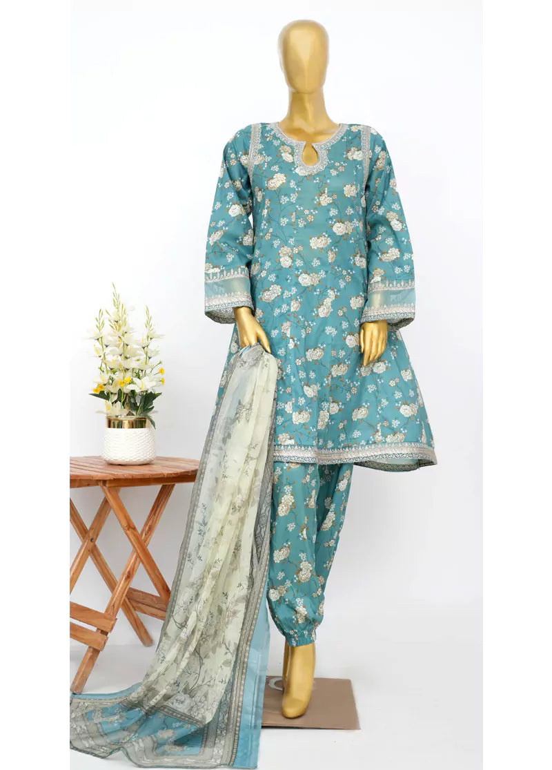 Blue Lawn 3-Piece Stitched Suit by Bin Saeed, photo 3