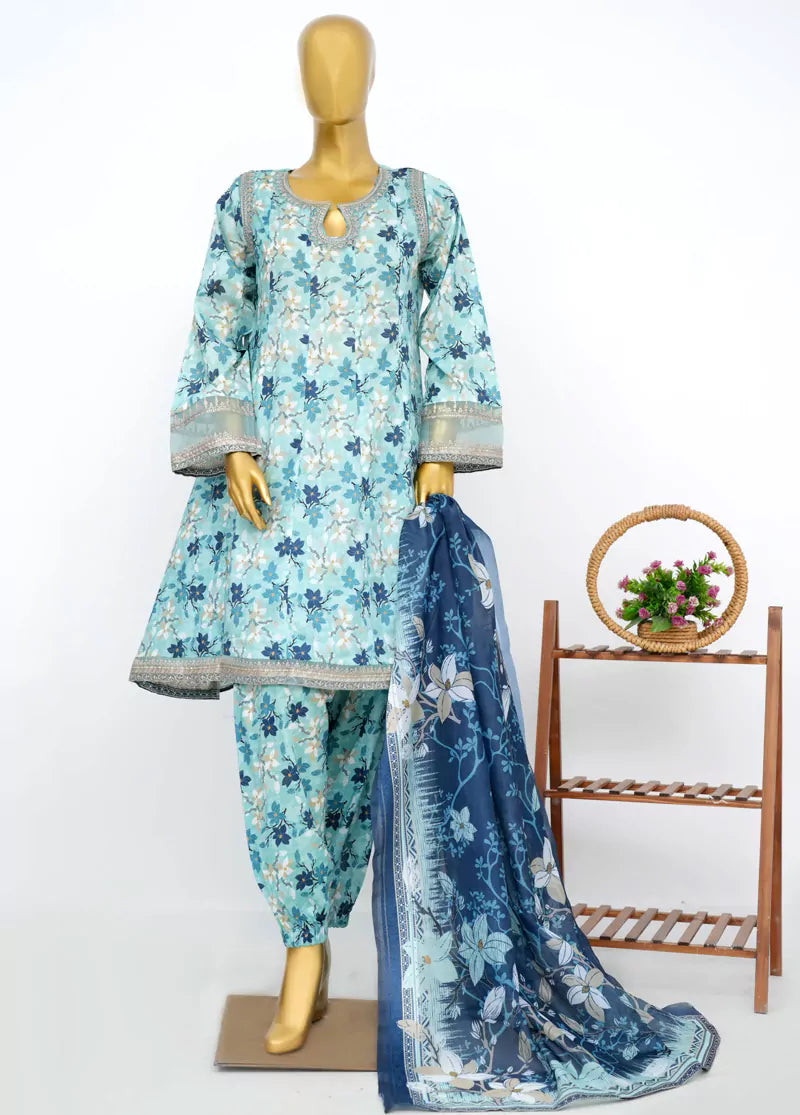 Blue Lawn 3-Piece Stitched Suit by Bin Saeed, photo 3