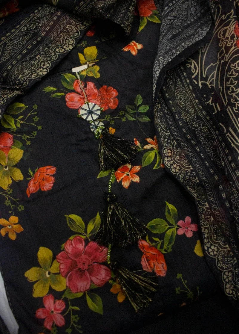 Printed Black Lawn 3-Piece Stitched Suit by Bin Saeed, photo 2