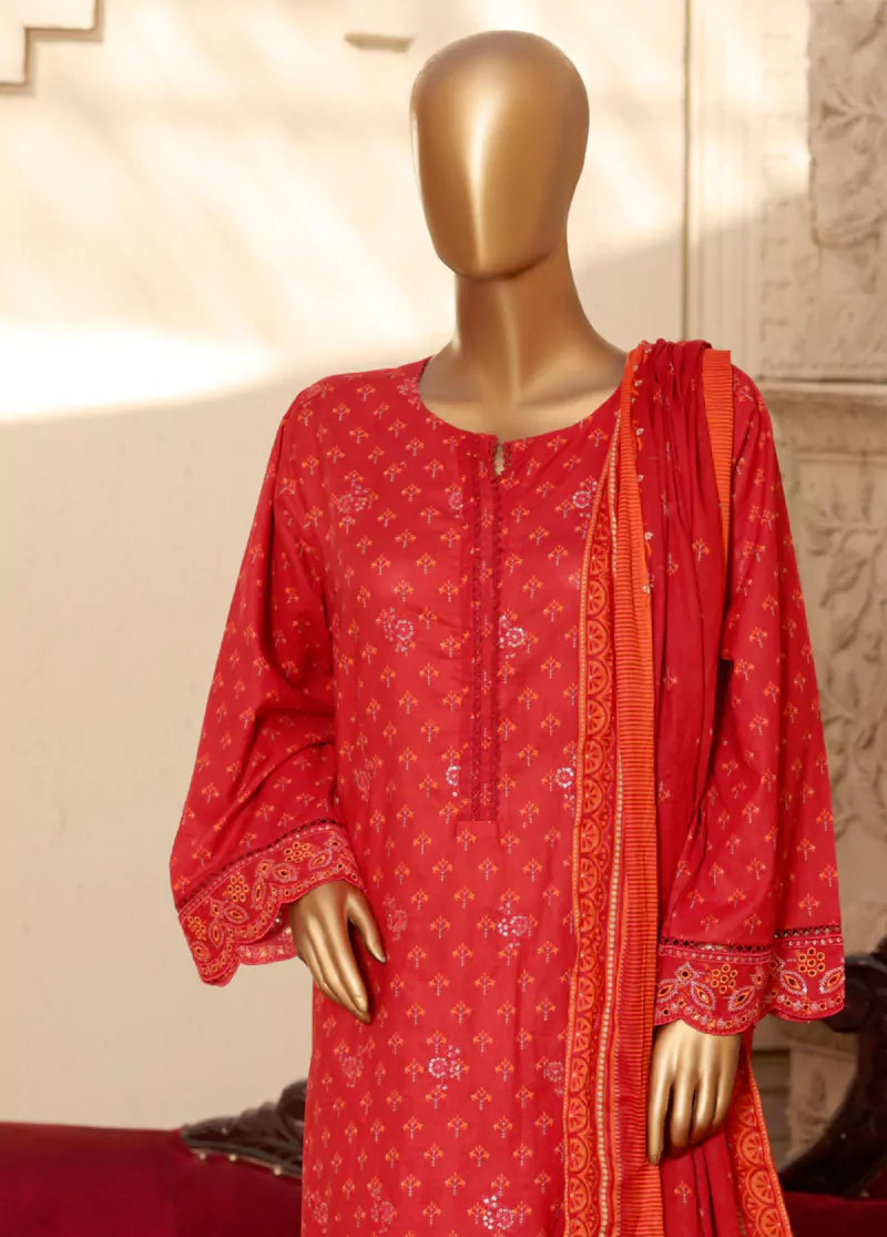 Red Lawn 3-Piece Stitched Suit by Bin Saeed