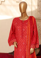 Red Lawn 3-Piece Stitched Suit by Bin Saeed