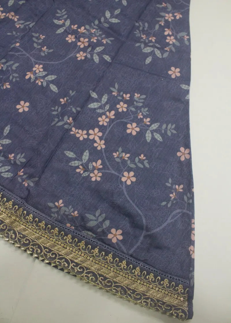 Royal Purple Lawn 3-Piece Stitched Frock Suit by Bin Saeed, photo 4