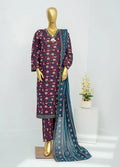 Printed Maroon Lawn 3-Piece Stitched Suit by Bin Saeed