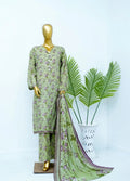 Printed Pista Green Lawn 3-Piece Stitched Suit by Bin Saeed