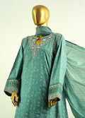 Jade Green Cotton 3-Piece Stitched Frock Suit by Bin Saeed