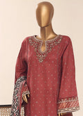 Rust Cotton 3-Piece Stitched Frock Suit by Bin Saeed