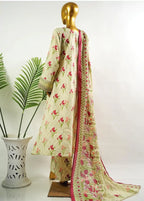 Pista Green Cotton 3-Piece Stitched Frock Suit by Bin Saeed, photo 2