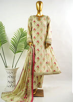 Pista Green Cotton 3-Piece Stitched Frock Suit by Bin Saeed, photo 3