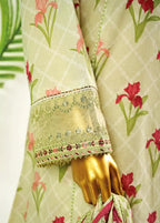 Pista Green Cotton 3-Piece Stitched Frock Suit by Bin Saeed, photo 4