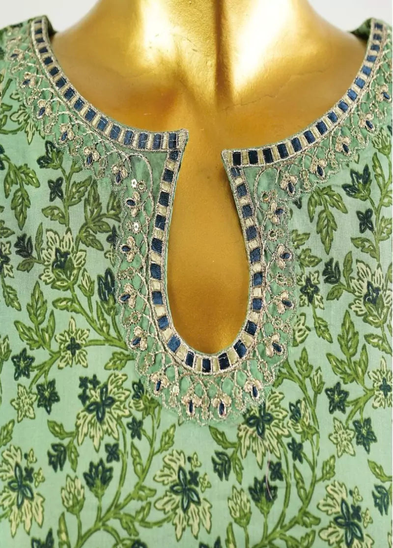 Green Cotton 3-Piece Stitched Frock Suit by Bin Saeed, photo 4