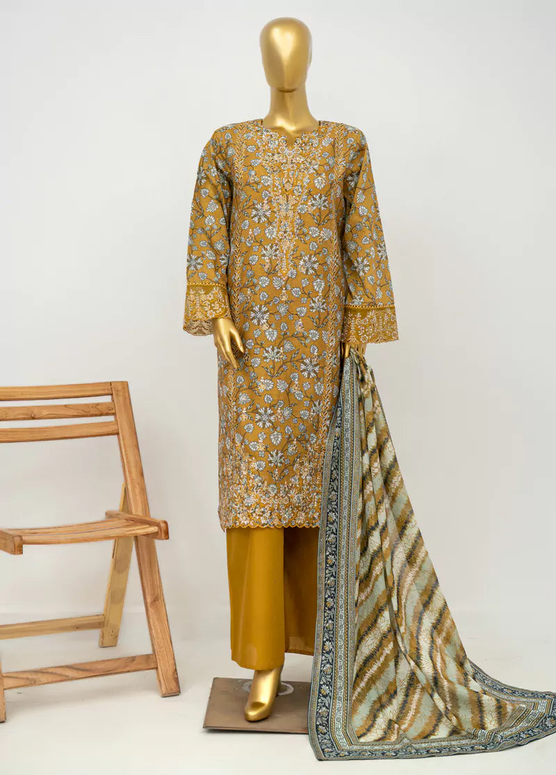 Mustard Lawn 3-Piece Stitched Suit by Bin Saeed, photo 3