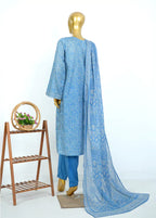 Printed Blue Lawn 3-Piece Stitched Suit by Bin Saeed, photo 2