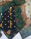 Printed Cotton 3-Piece Stitched Suit by Bin Saeed