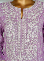 Lilac Cotton 3-Piece Stitched Suit by Bin Saeed, photo 4