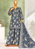 Printed Blue Lawn 3-Piece Stitched Suit by Bin Saeed