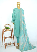 Printed Turquoise Lawn 3-Piece Stitched Suit by Bin Saeed, photo 2
