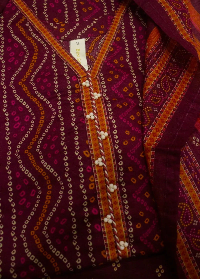 Printed Lawn 3-Piece Stitched Suit by Bin Saeed, photo 2